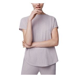 B NEW YORK Womens Beige Short Sleeve Jewel Neck Top XS